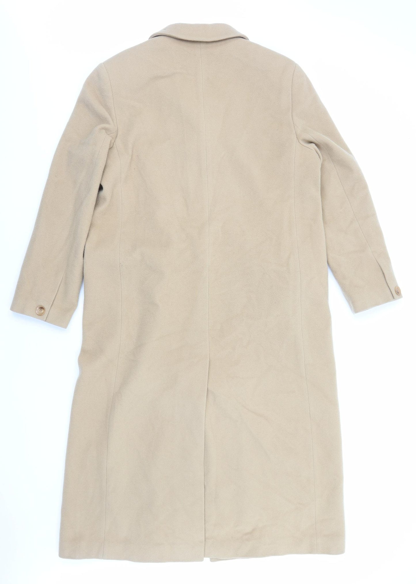 Marks and Spencer Womens Beige Overcoat Coat Size 16 Button