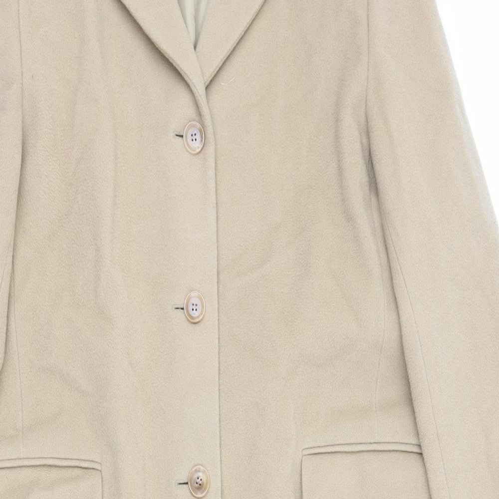 Marks and Spencer Womens Beige Overcoat Coat Size 16 Button