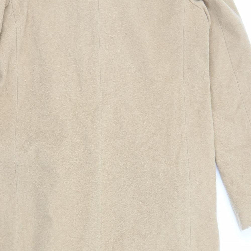 Marks and Spencer Womens Beige Overcoat Coat Size 16 Button