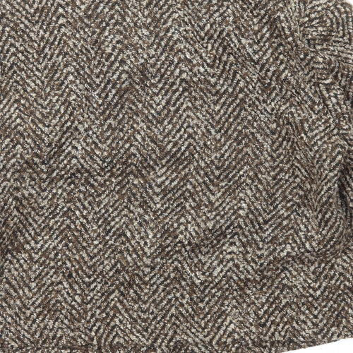 EWM Womens Brown Herringbone Jacket Size 14 Button