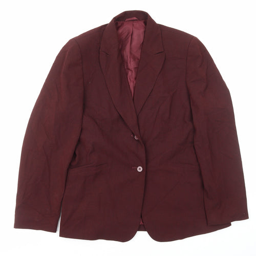NEXT Womens Red Polyester Jacket Suit Jacket Size 12