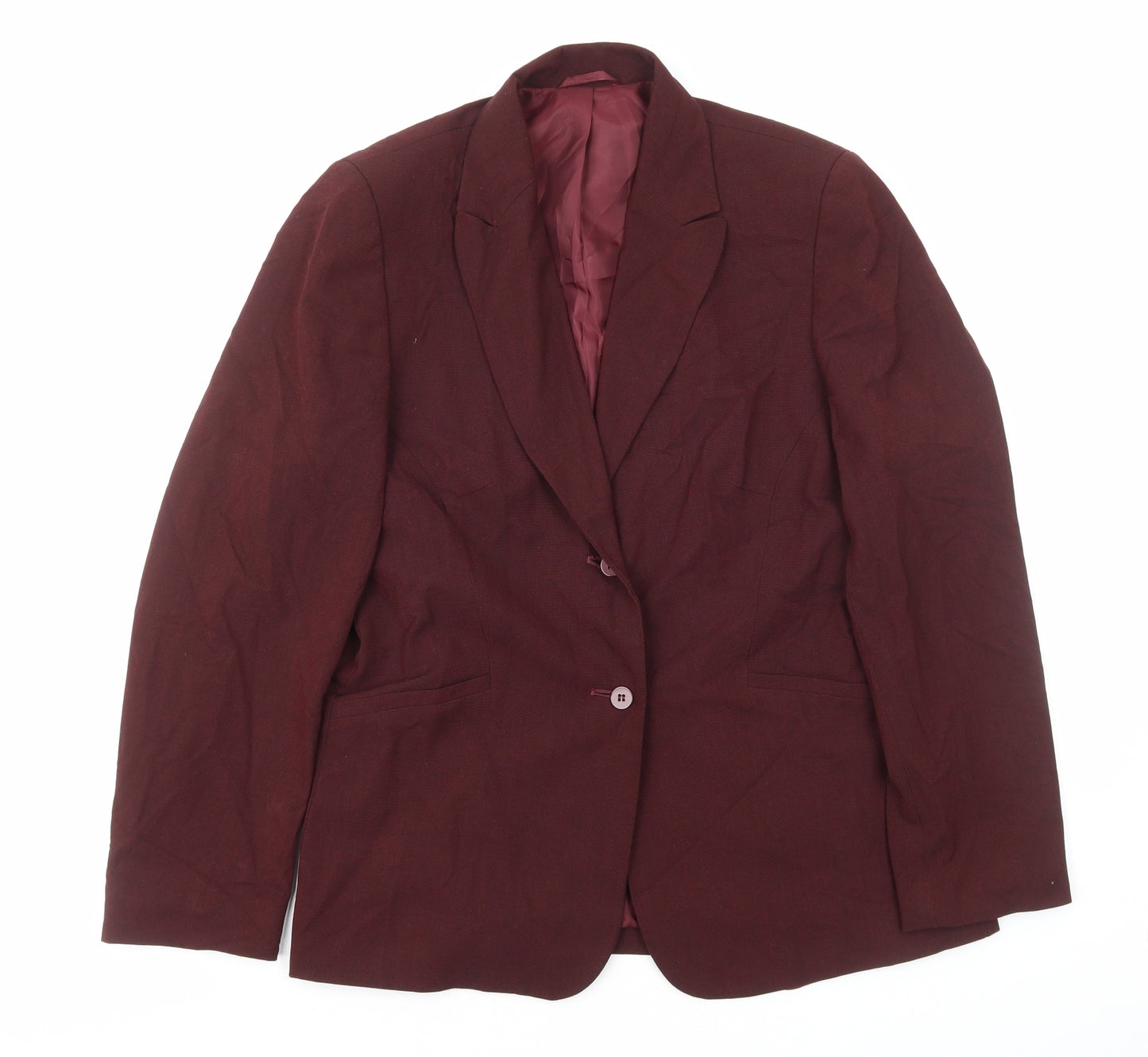 NEXT Womens Red Polyester Jacket Suit Jacket Size 12