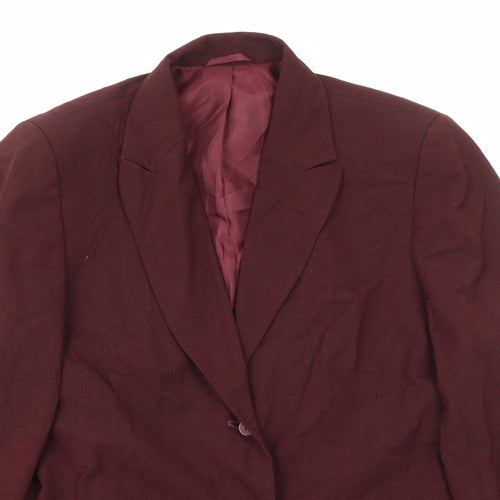 NEXT Womens Red Polyester Jacket Suit Jacket Size 12