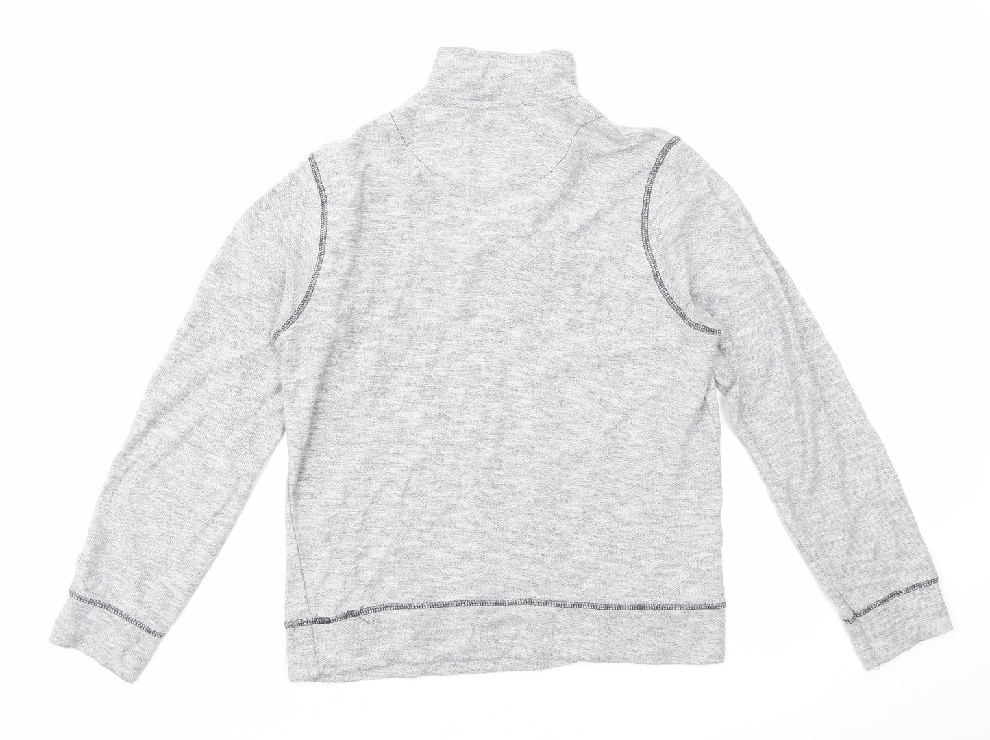 Pull&Bear Mens Grey High Neck Cotton Pullover Jumper Size L