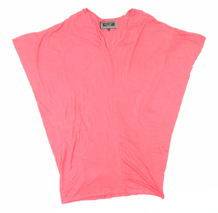Principles Womens Pink Viscose Basic Blouse Size 12 V-Neck