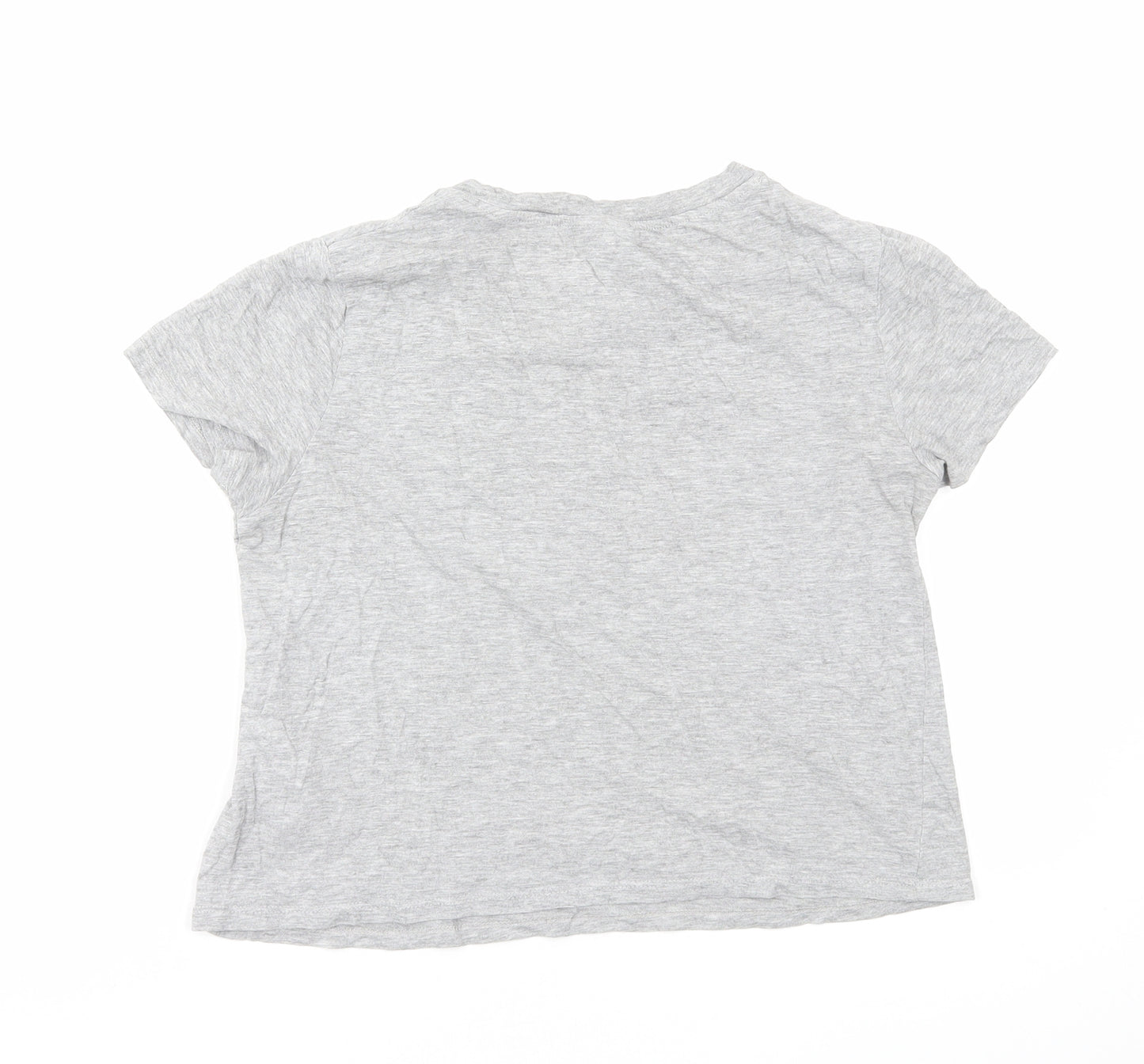 H&M Womens Grey Cotton Basic T-Shirt Size S Round Neck - NASA