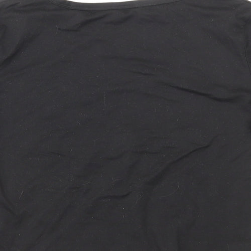 Preworn Girls Black Polyester Basic T-Shirt Size S Round Neck Pullover - Cat