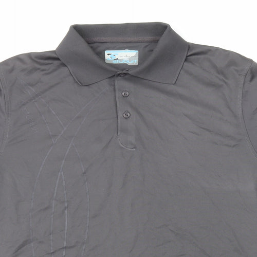 Stuburt Mens Grey Polyester Basic Polo Size M Collared Pullover