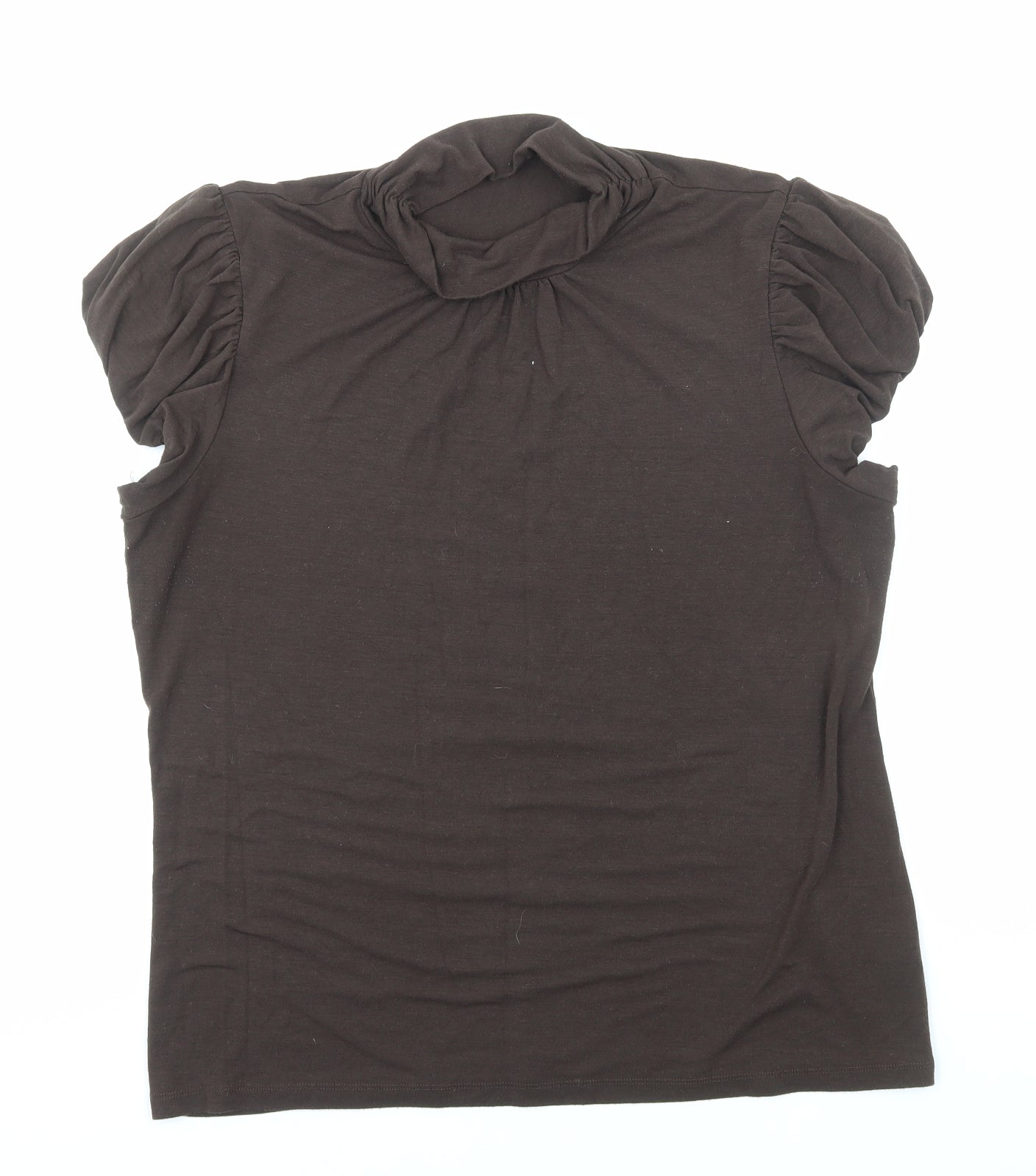 Gap Womens Brown Polyester Basic T-Shirt Size XL Mock Neck