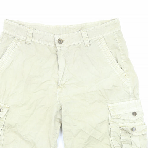 Preworn Mens Beige Cotton Cargo Shorts Size L Regular Zip
