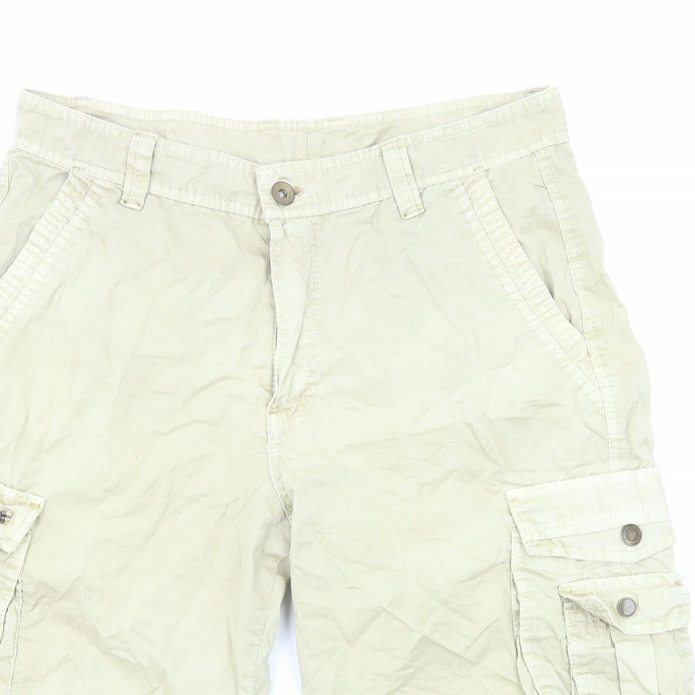 Preworn Mens Beige Cotton Cargo Shorts Size L Regular Zip