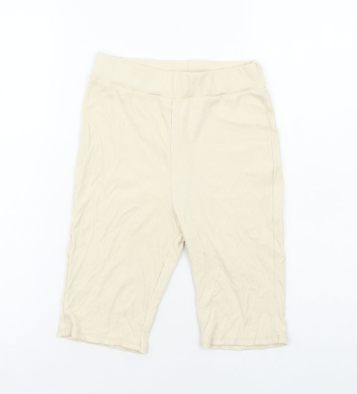 Preworn Womens Beige Viscose Compression Shorts Size S Regular Pull On