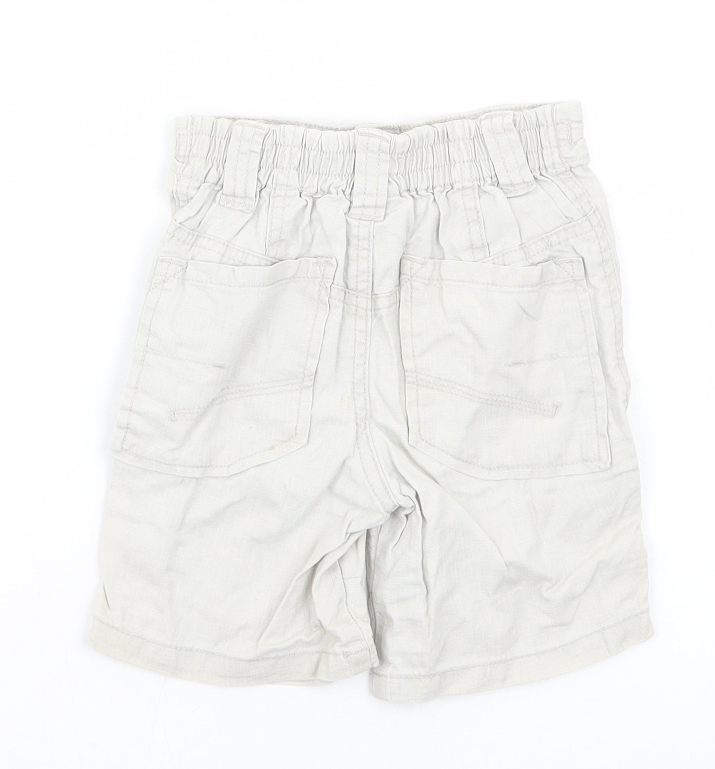 NEXT Baby Beige Cotton Pedal Pusher Trousers Size 9-12 Months Hook & Loop