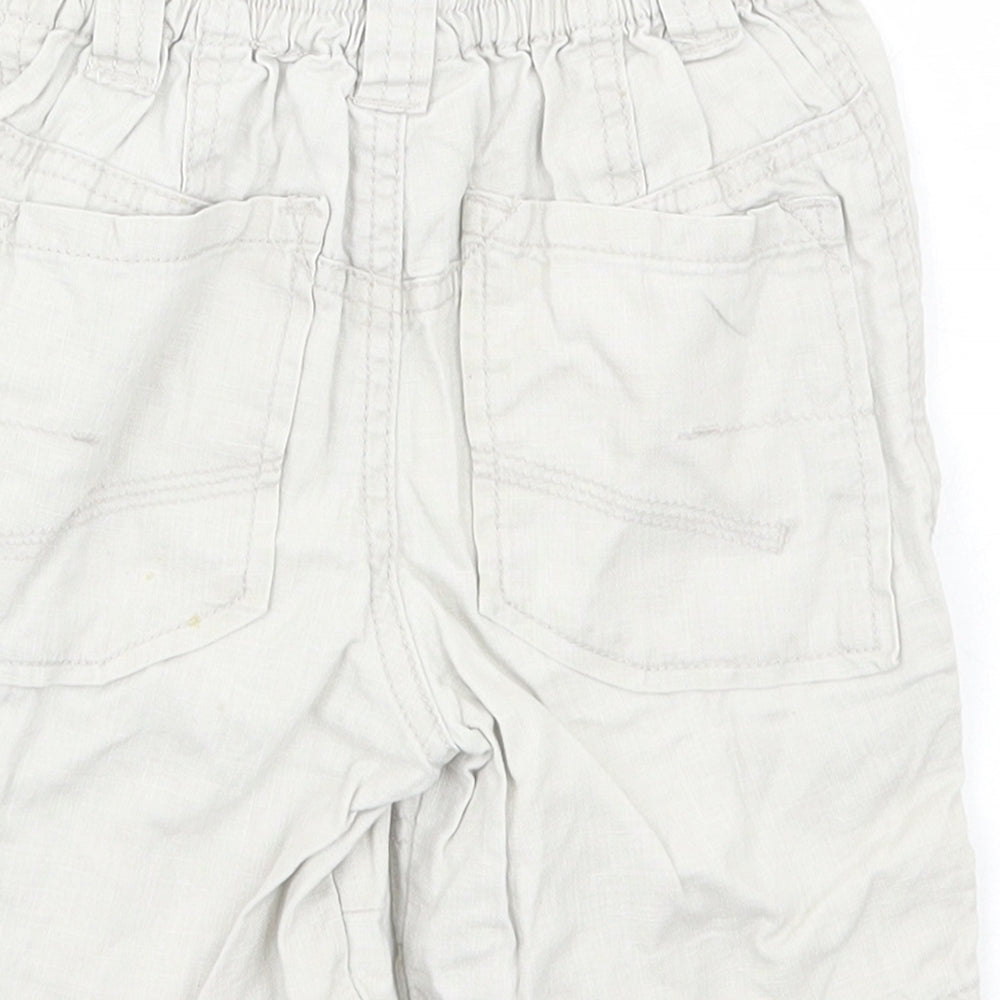 NEXT Baby Beige Cotton Pedal Pusher Trousers Size 9-12 Months Hook & Loop