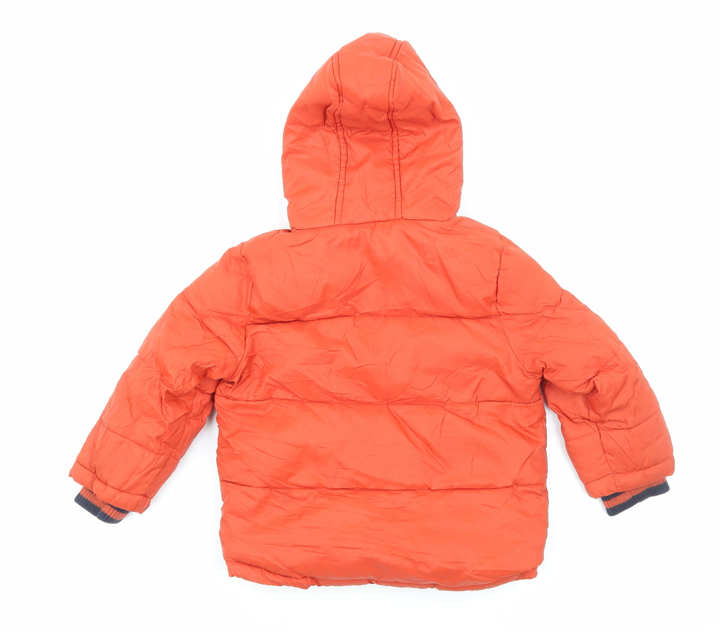 TU Boys Orange Puffer Jacket Coat Size 2-3 Years Zip