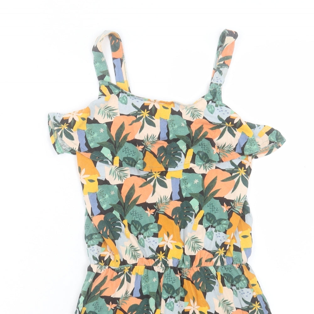 TU Girls Multicoloured Geometric Cotton Playsuit One-Piece Size 12 Years Pullover