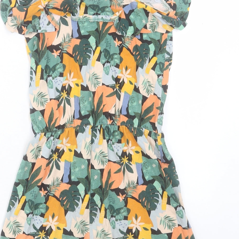 TU Girls Multicoloured Geometric Cotton Playsuit One-Piece Size 12 Years Pullover