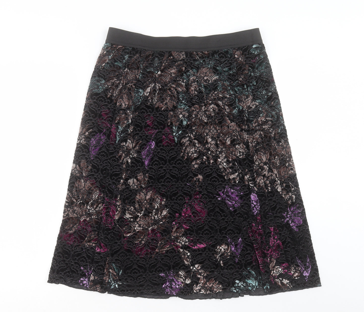 Marks and Spencer Womens Multicoloured Geometric Polyamide Flare Skirt Size 14