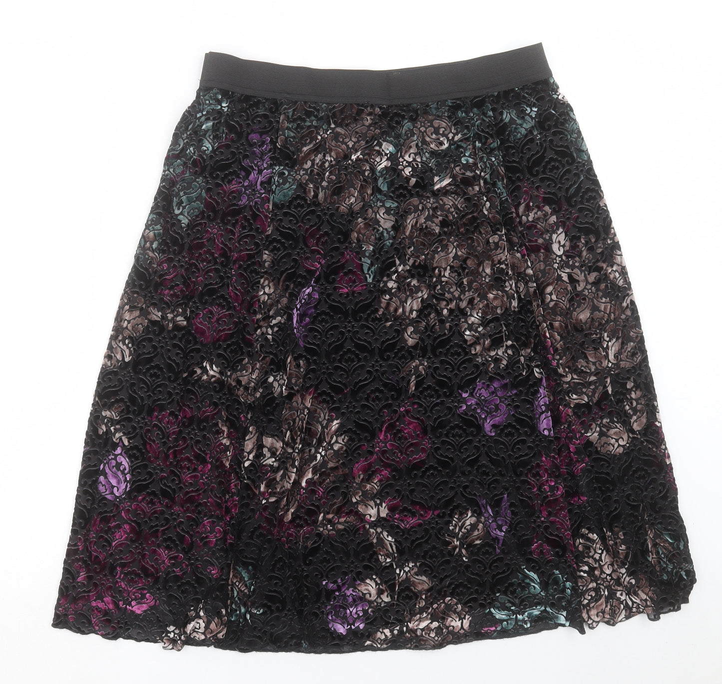 Marks and Spencer Womens Multicoloured Geometric Polyamide Flare Skirt Size 14