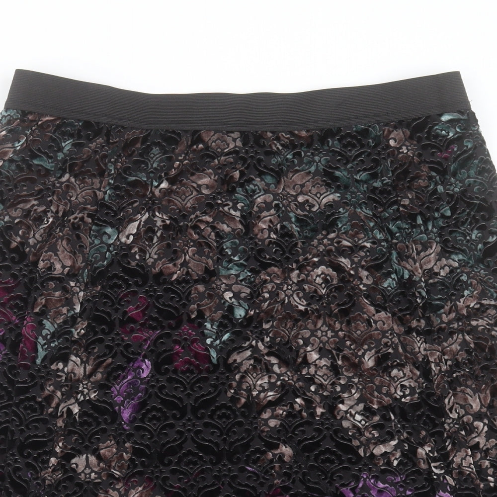 Marks and Spencer Womens Multicoloured Geometric Polyamide Flare Skirt Size 14
