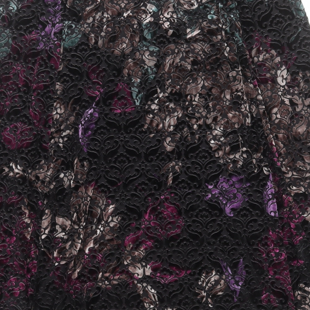 Marks and Spencer Womens Multicoloured Geometric Polyamide Flare Skirt Size 14