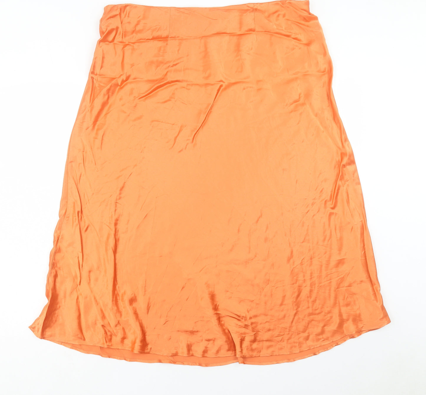 Marks and Spencer Womens Orange Polyester Flare Skirt Size 20