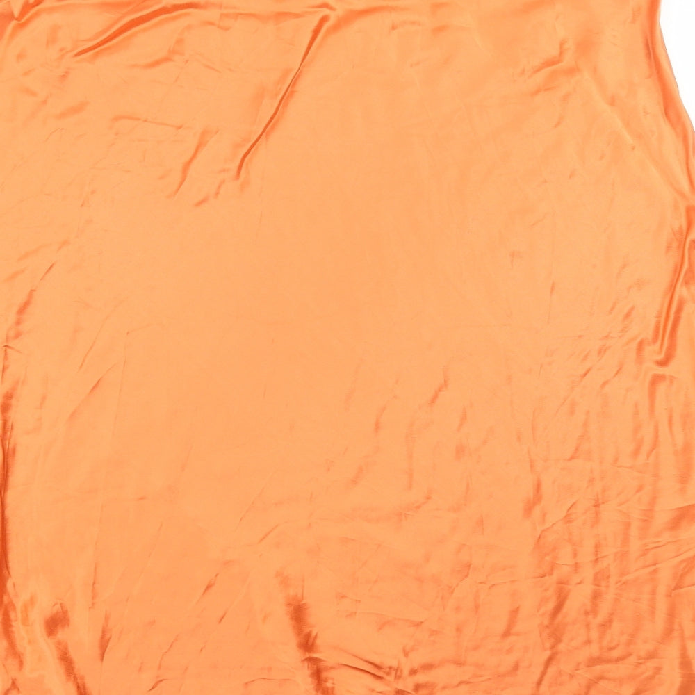 Marks and Spencer Womens Orange Polyester Flare Skirt Size 20