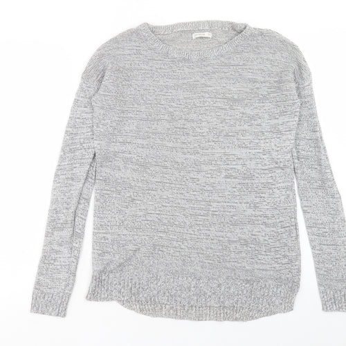 Cotton On Womens Grey Round Neck Cotton Pullover Jumper Size S
