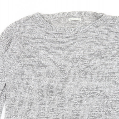 Cotton On Womens Grey Round Neck Cotton Pullover Jumper Size S