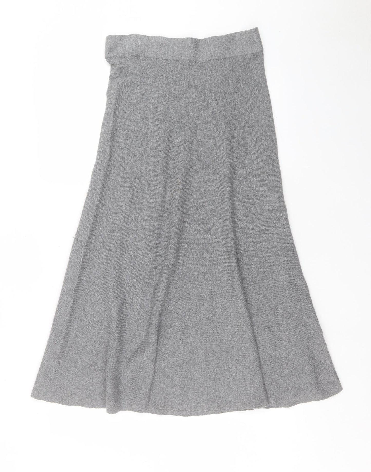 Marks and Spencer Womens Grey Polyester Flare Skirt Size 12