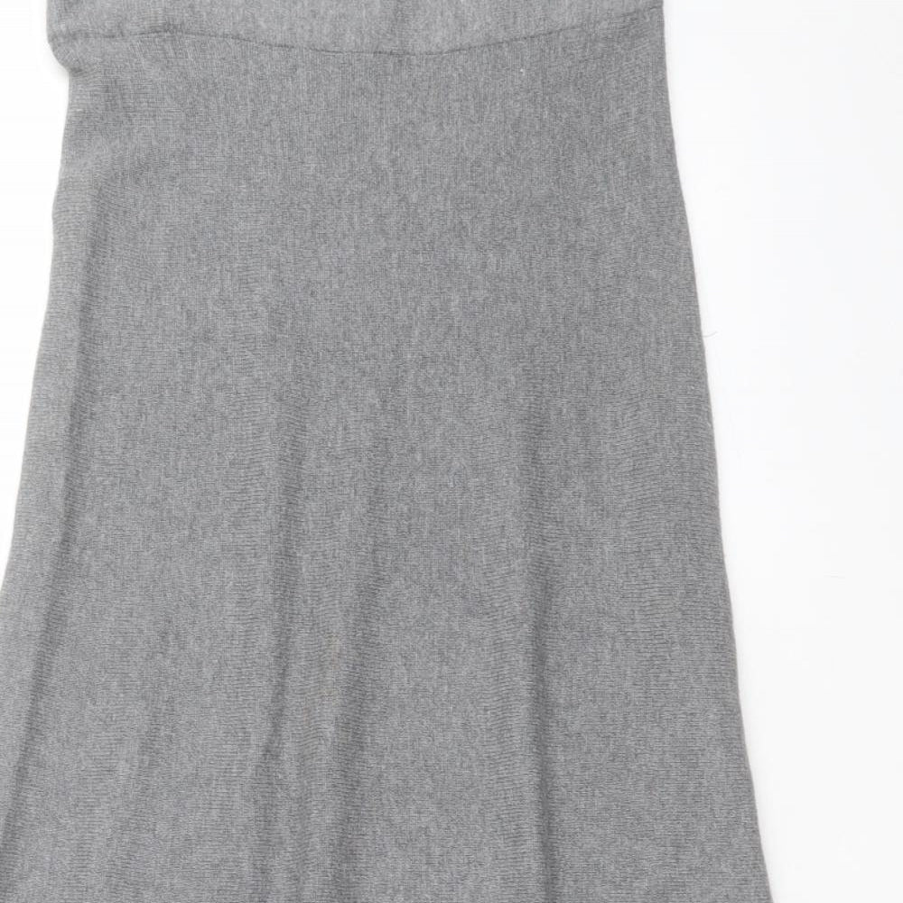 Marks and Spencer Womens Grey Polyester Flare Skirt Size 12