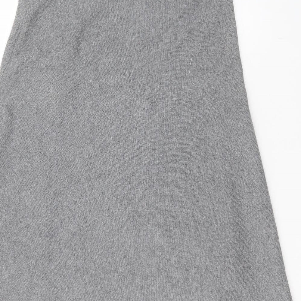 Marks and Spencer Womens Grey Polyester Flare Skirt Size 12