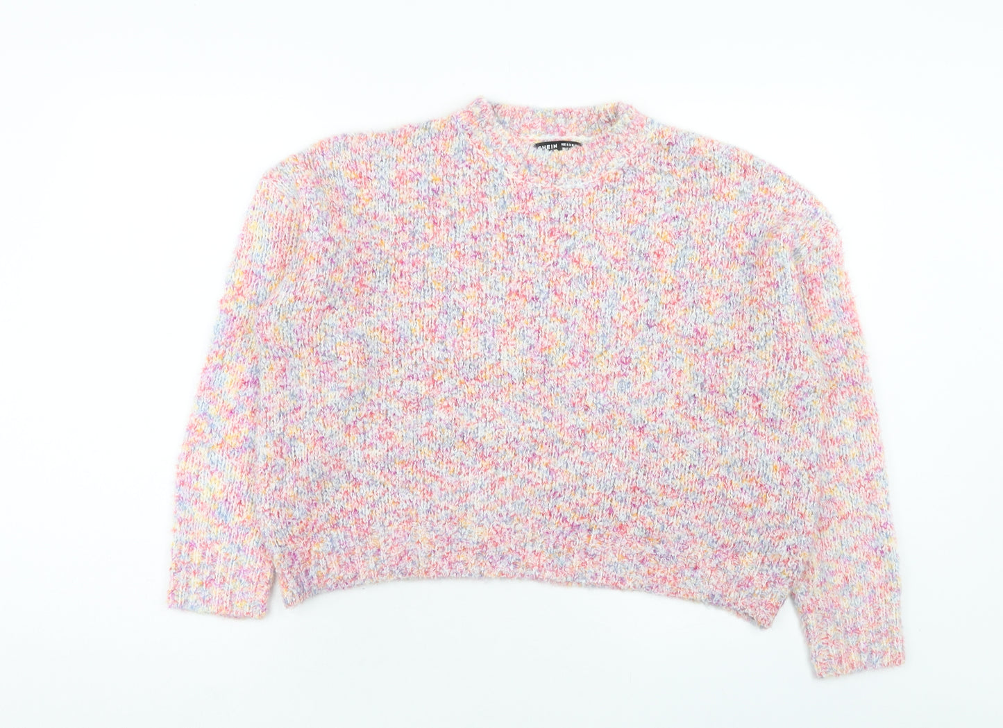 SheIn Womens Multicoloured Round Neck Acrylic Pullover Jumper Size S