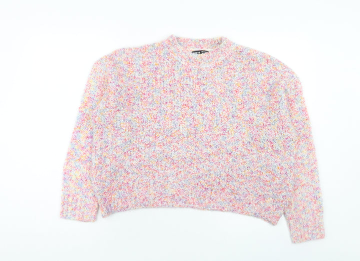 SheIn Womens Multicoloured Round Neck Acrylic Pullover Jumper Size S