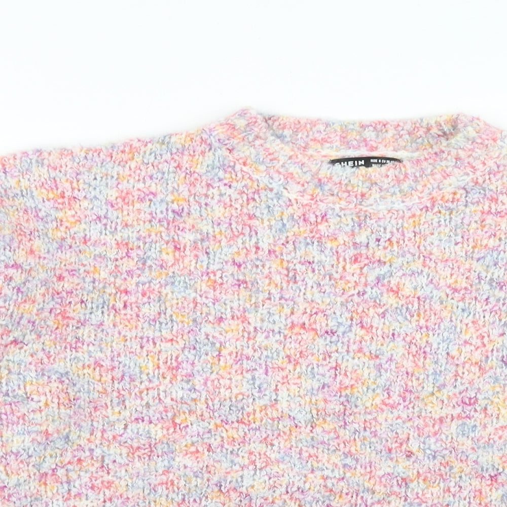 SheIn Womens Multicoloured Round Neck Acrylic Pullover Jumper Size S