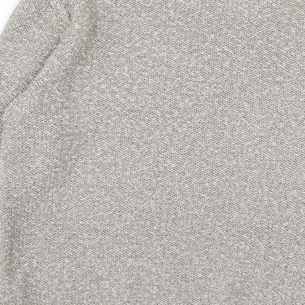 Marks and Spencer Womens Grey Round Neck Cotton Pullover Jumper Size 14