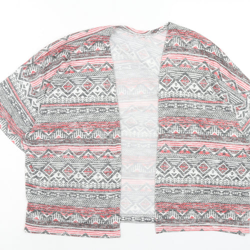 New Look Girls Multicoloured V-Neck Geometric Polyester Shrug Jumper Size S Pullover