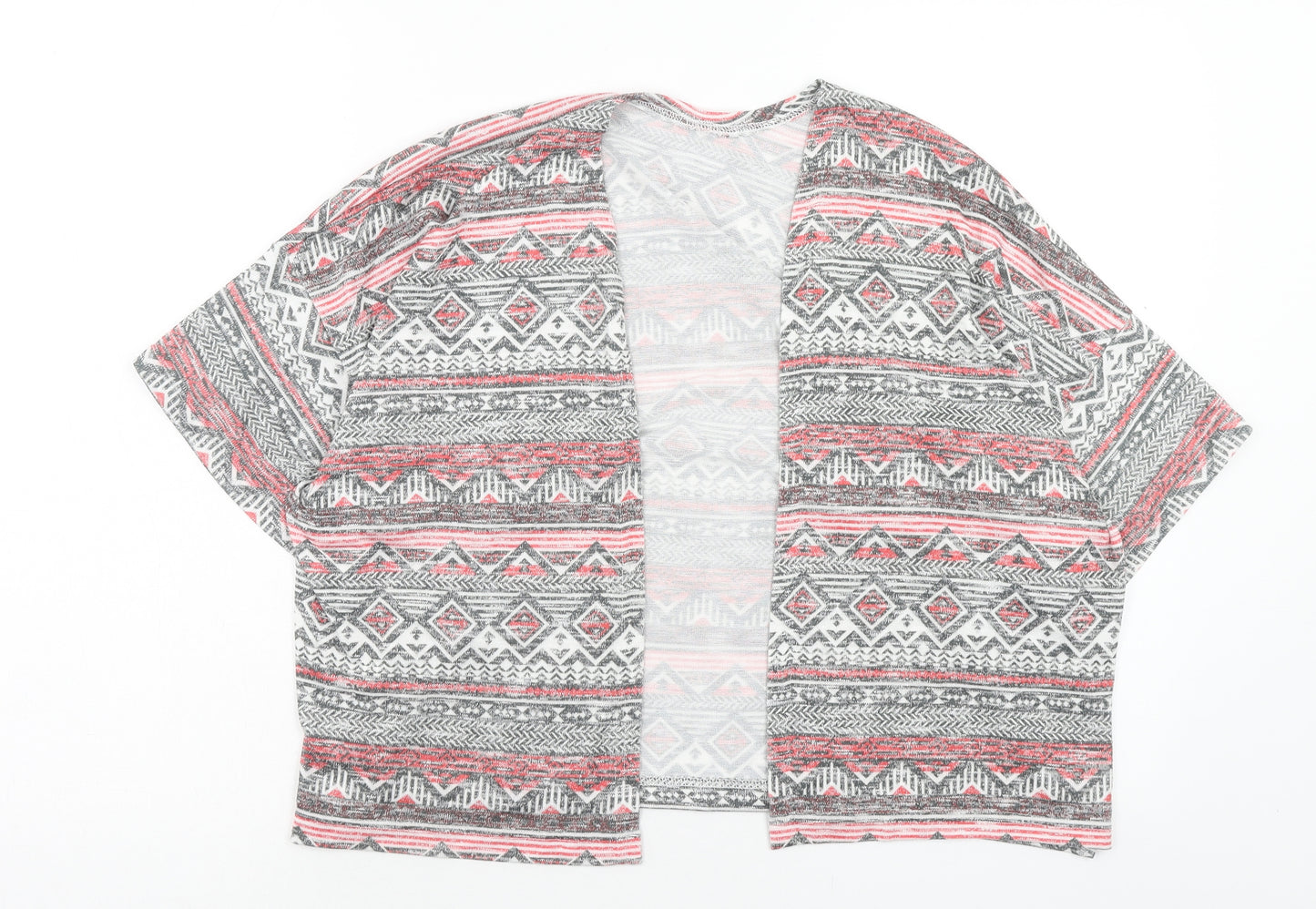 New Look Girls Multicoloured V-Neck Geometric Polyester Shrug Jumper Size S Pullover