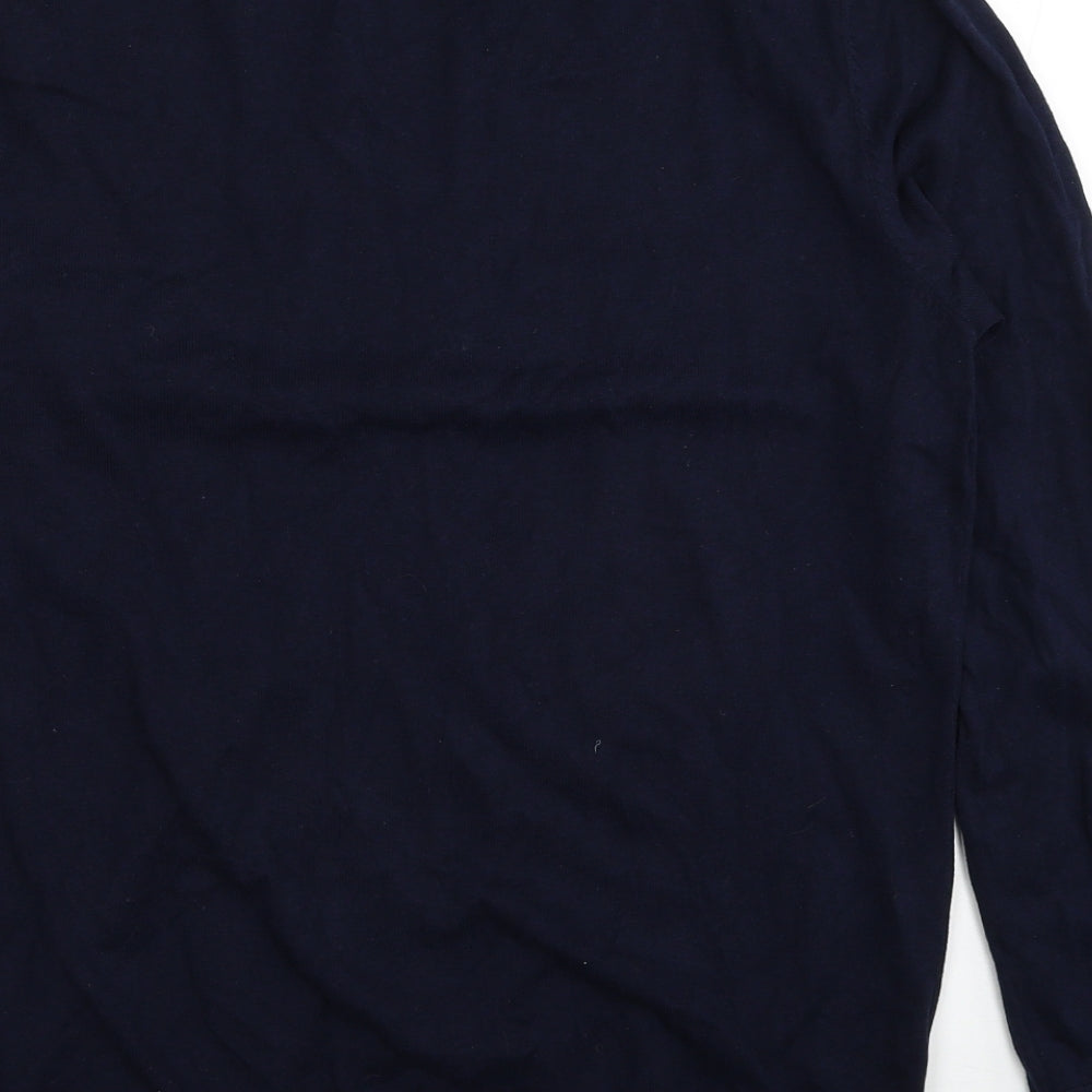 Selected Homme Mens Blue Round Neck Cotton Pullover Jumper Size M