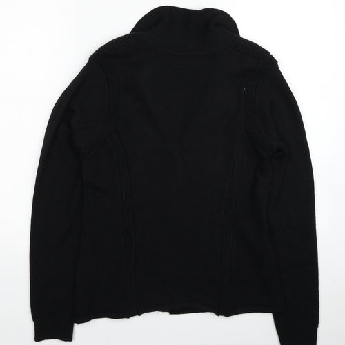 Kenar Womens Black V-Neck Wool Cardigan Jumper One Size