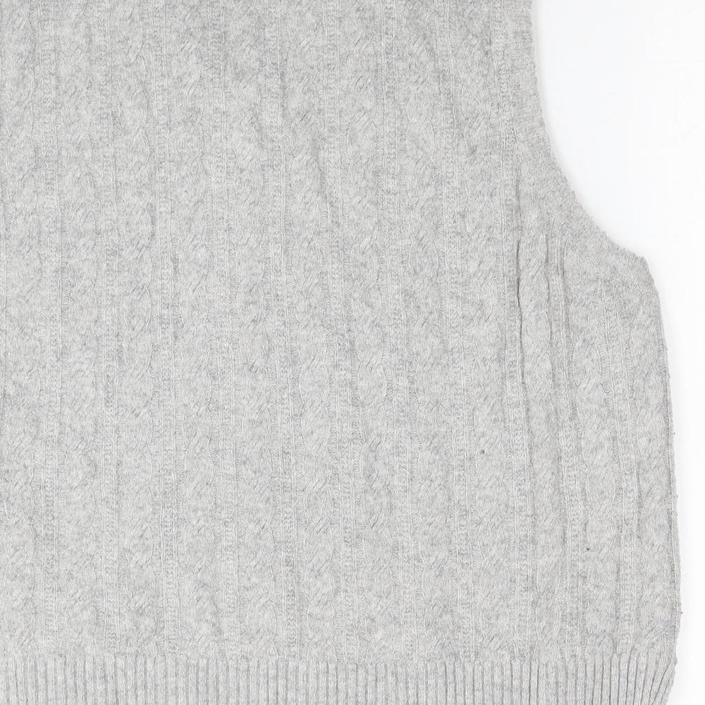 Nobody's Child Womens Grey V-Neck Acrylic Vest Jumper Size 12
