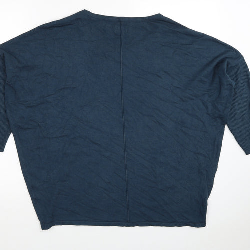 Saint Tropez Clothing Womens Blue Round Neck Viscose Pullover Jumper Size XL