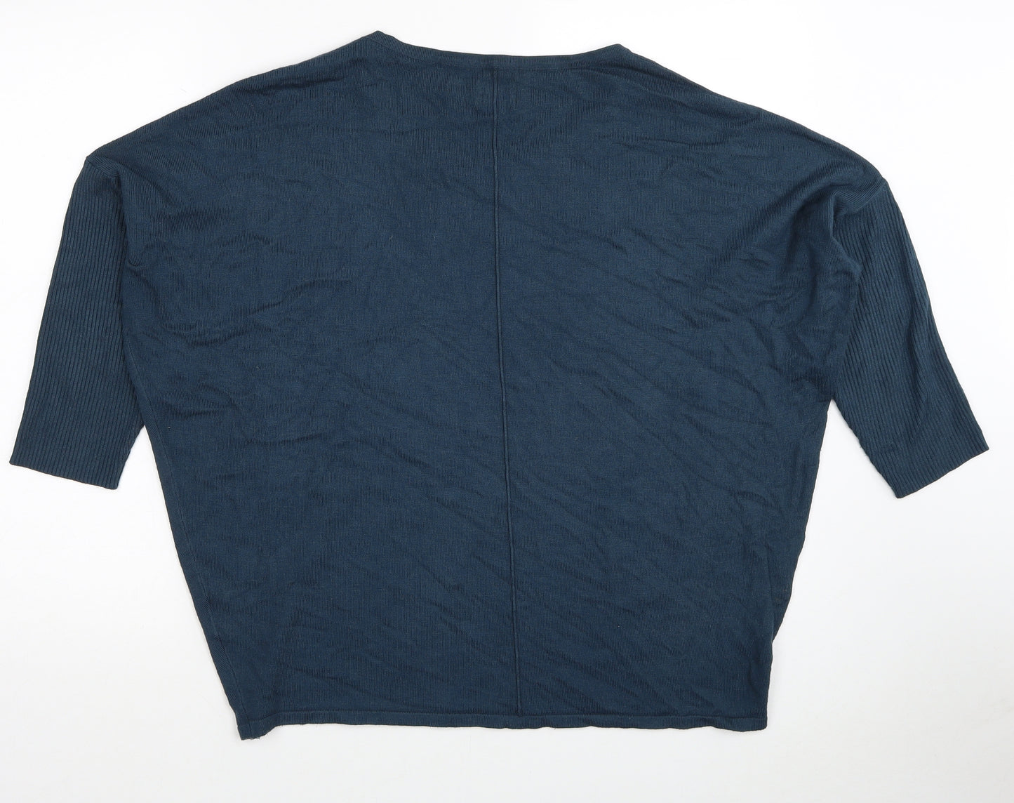Saint Tropez Clothing Womens Blue Round Neck Viscose Pullover Jumper Size XL