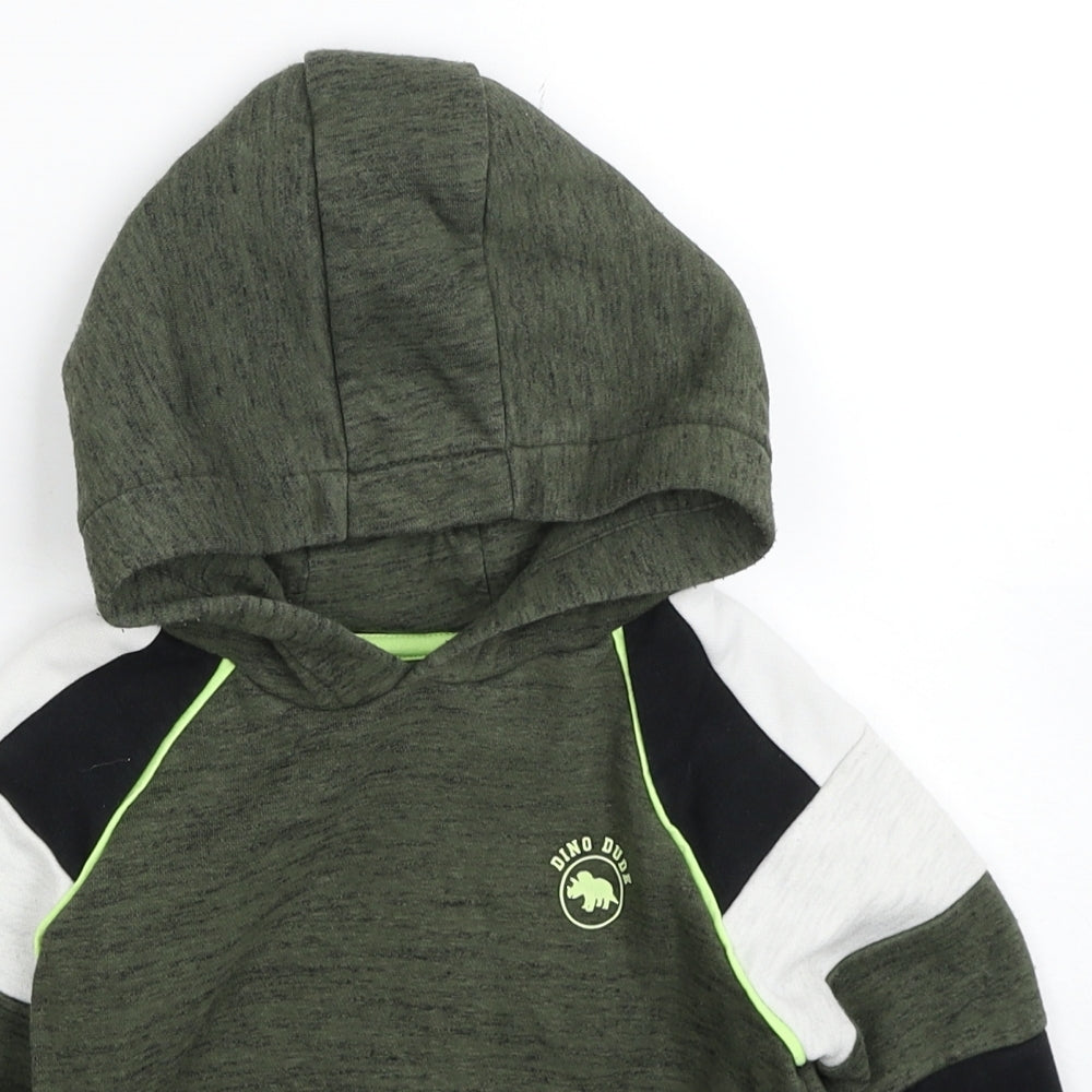 F&F Boys Green Cotton Pullover Hoodie Size 4-5 Years Pullover