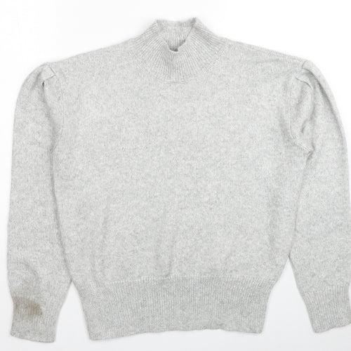 Marks and Spencer Womens Grey High Neck Acrylic Pullover Jumper Size S