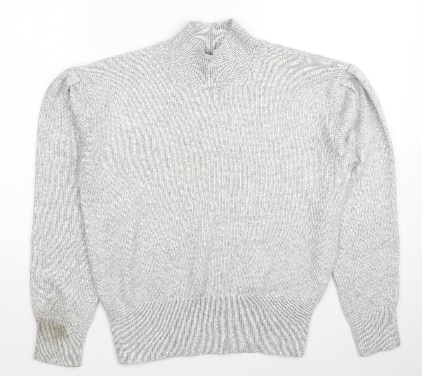 Marks and Spencer Womens Grey High Neck Acrylic Pullover Jumper Size S
