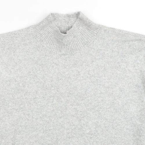 Marks and Spencer Womens Grey High Neck Acrylic Pullover Jumper Size S