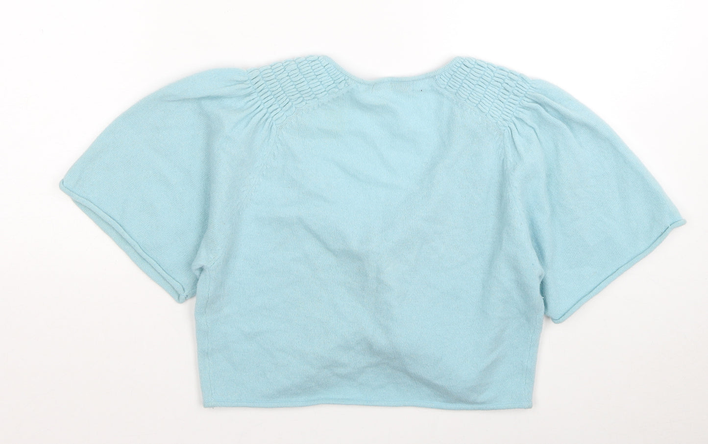 Paraphrase Womens Blue Round Neck Wool Shrug Jumper Size S