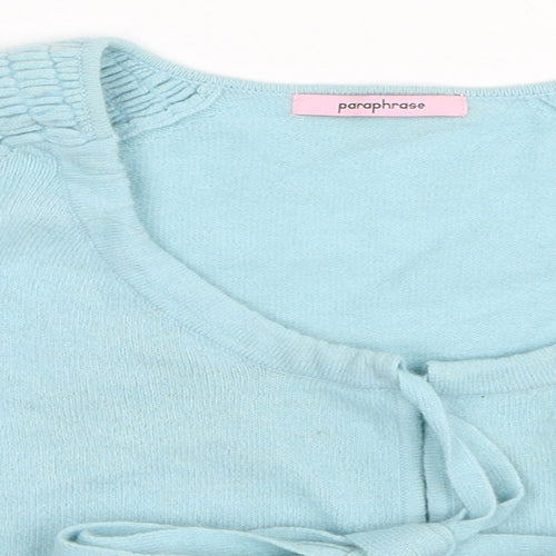 Paraphrase Womens Blue Round Neck Wool Shrug Jumper Size S