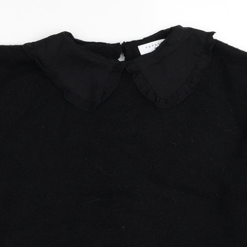 Papaya Womens Black Round Neck Acrylic Pullover Jumper Size M - Collar